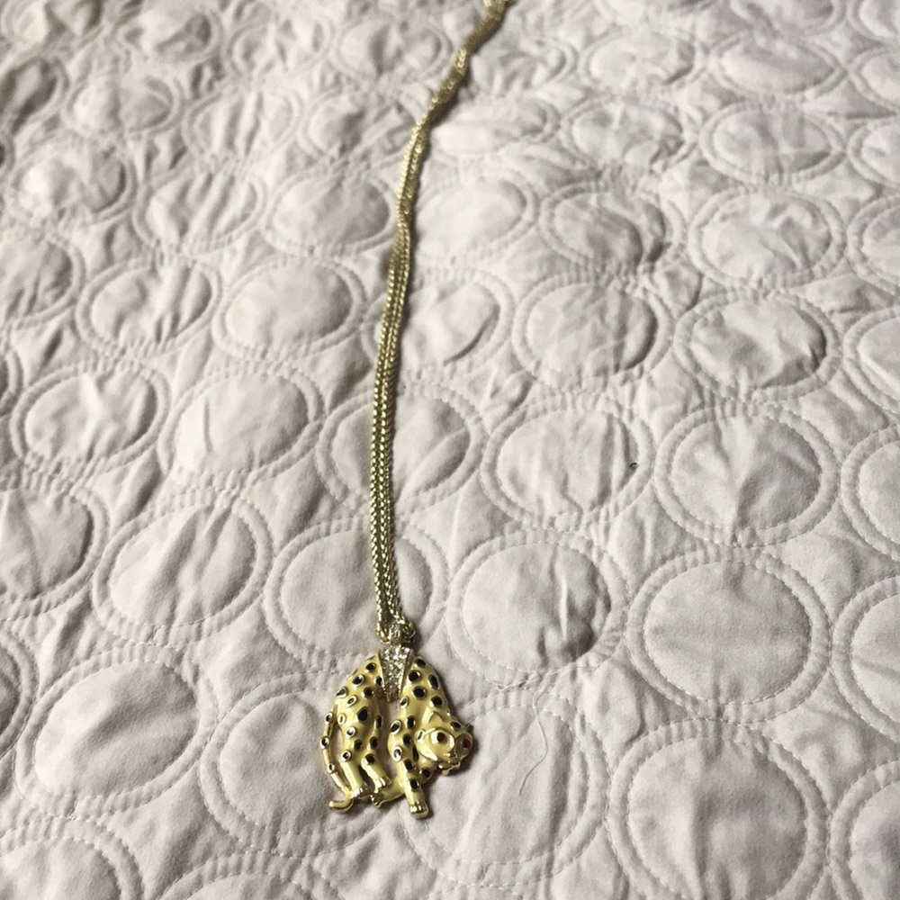 Long gold necklace